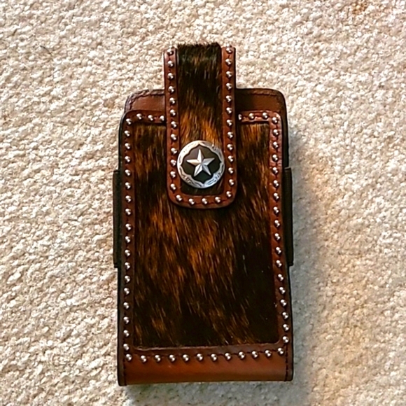 Tooled Leather Cellphone holder Vintage - Picture 2 of 12
